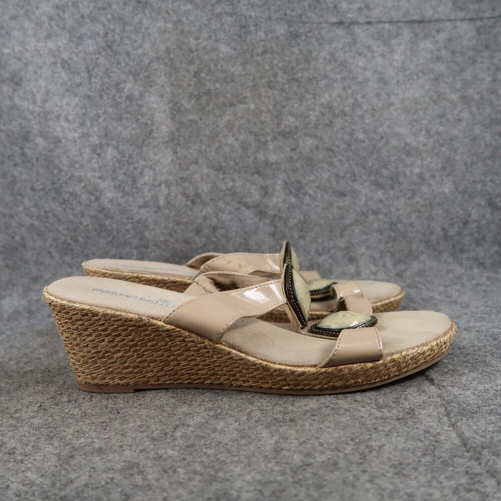 Montego Bay Club Shoes Womens 8.5 W Sandals Wedge Slip On Fashion Casual Slide